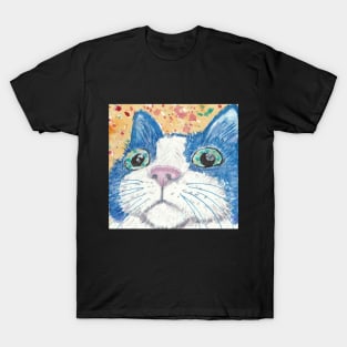 Cute blue cat face T-Shirt